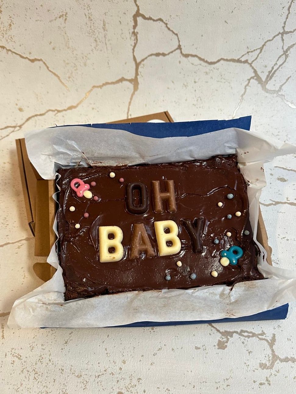 Flying Pastry: Letter Brownie - Oh Baby