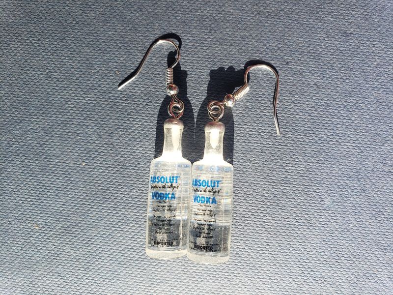 Vodka bottle earrings