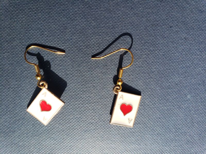 Ace of hearts earrings