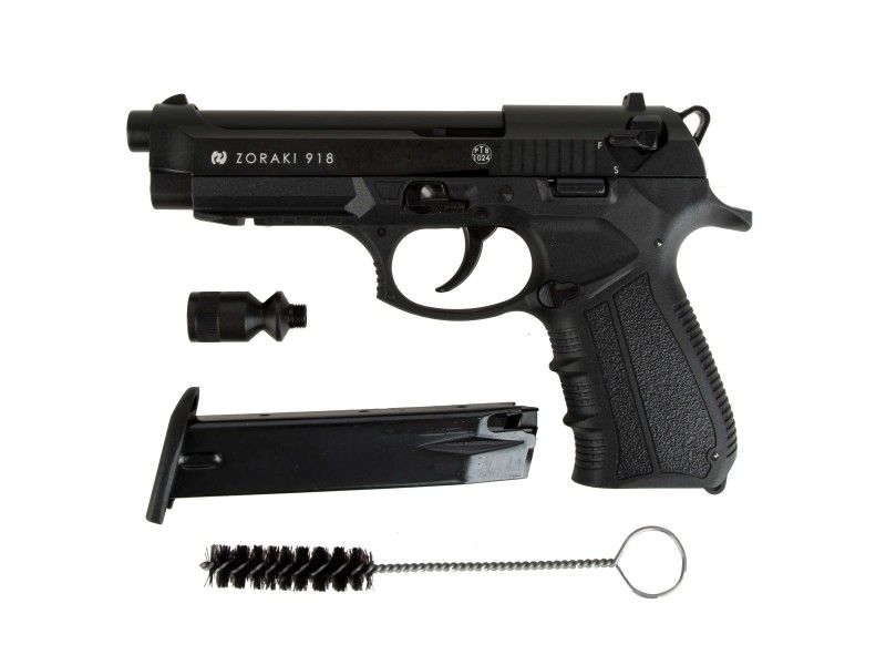 Pistola segnaletica ZORAKI 918 - 9mm P.A.K. - nera/cromo