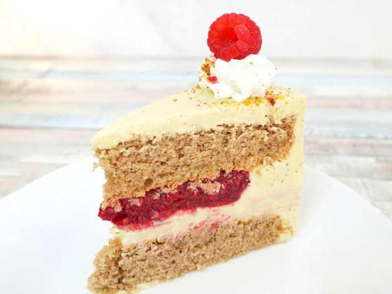 Torta Pistácia-malina