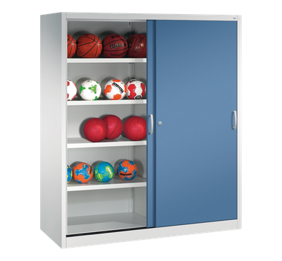 Ballschrank TYP IV mit 2 Vollblech-Schiebetüren (195 x 190 x 60 cm) - verschiedene Farben