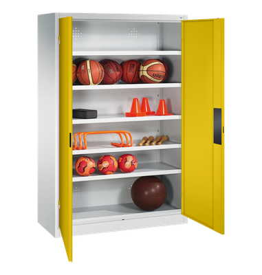 Ballschrank TYP III mit 2 Vollblech-Flügeltüren (195 x 150 x 50 cm) - verschiedene Farben