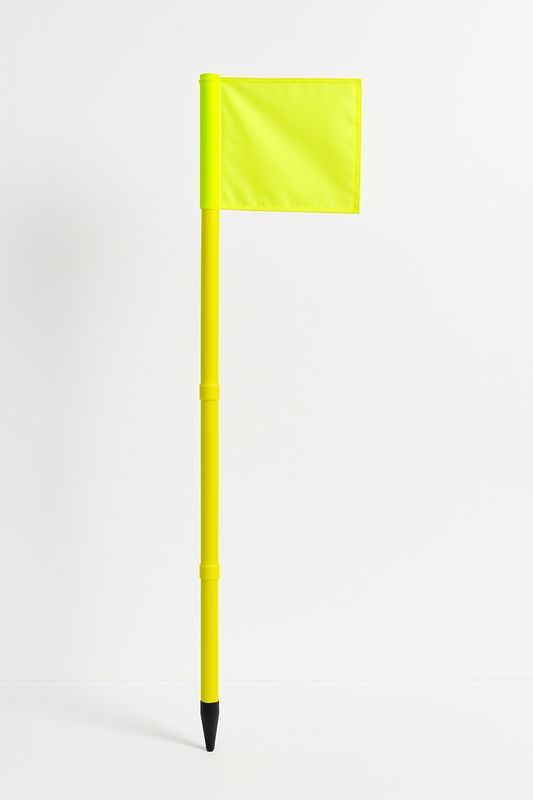 Grenzstange neongelb, Ø 50 mm, inkl. Fahne und Kunststoffbodenhülse