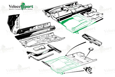 Front Floor Pan To Fit GT/Saloon/Roundtail Spider, Left Side