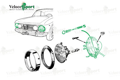 GT/GTV Outer Headlight Bowl With Adjuster