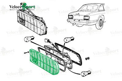 2000 GTV Rear Light Lens, Right Side