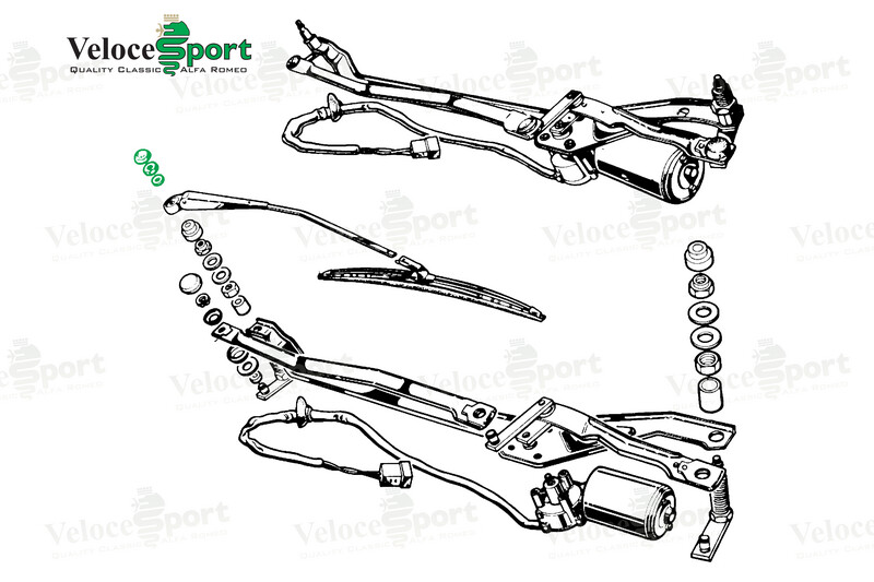 Wiper Arm Domed Alloy Nut, Pair