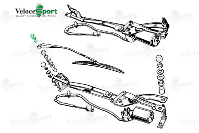 Wiper Arm Domed Alloy Nut, Pair