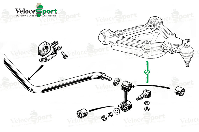 Front Spring Pan Threaded Bolt