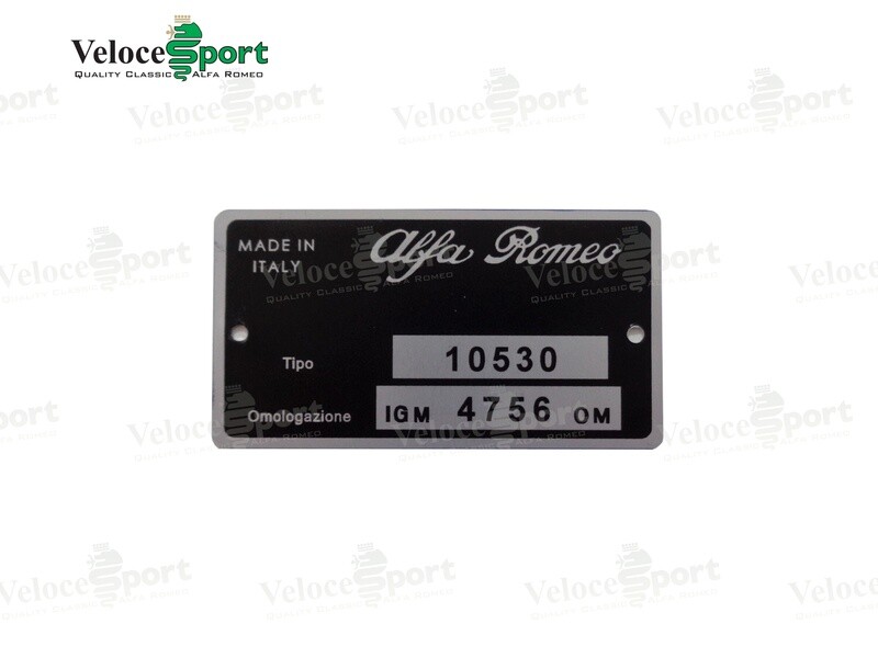 1300 GTJ 105.30 Type Plate