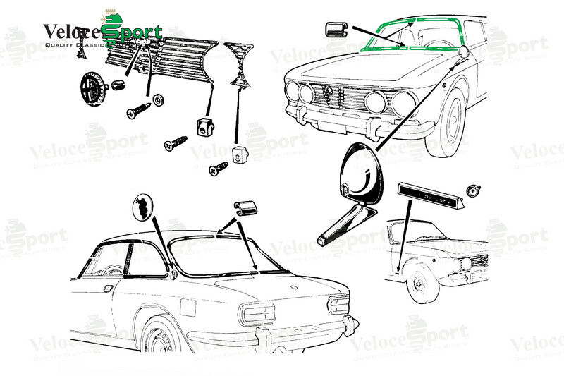 GT/GTV Front Windscreen Rubber Seal Alloy Insert