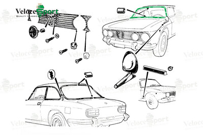 GT/GTV Front Windscreen Rubber Seal Alloy Insert