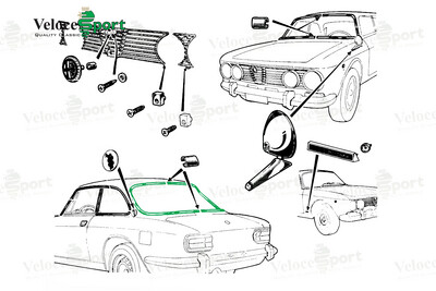 GT/GTV Rear Windscreen Rubber Seal Alloy Insert