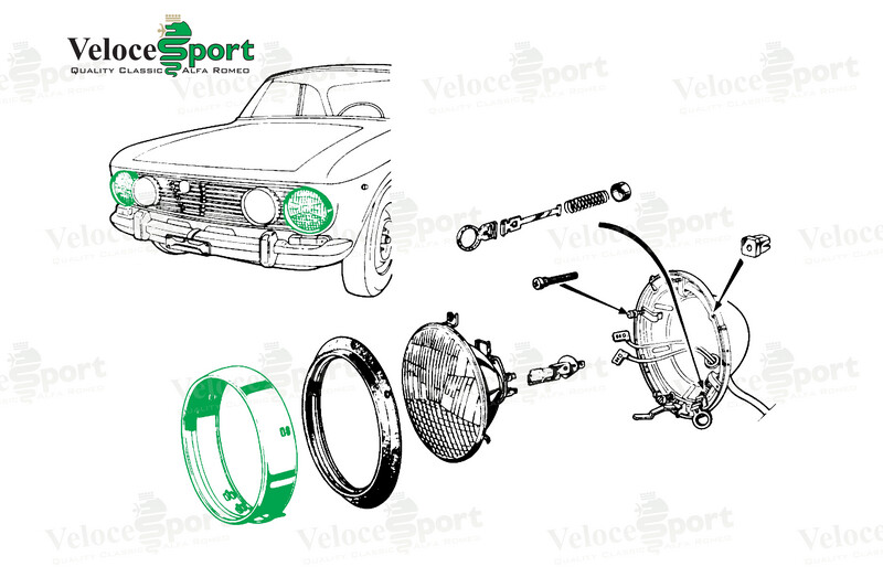 Late GT/GTV Outer Headlight Ring 7"
