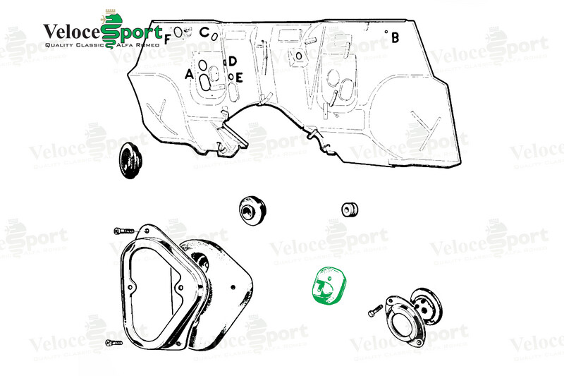 Speedo/Rev/Choke Cable Rubber Grommet, Right Hand Drive