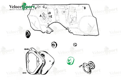 Speedo/Rev/Choke Cable Rubber Grommet, Right Hand Drive