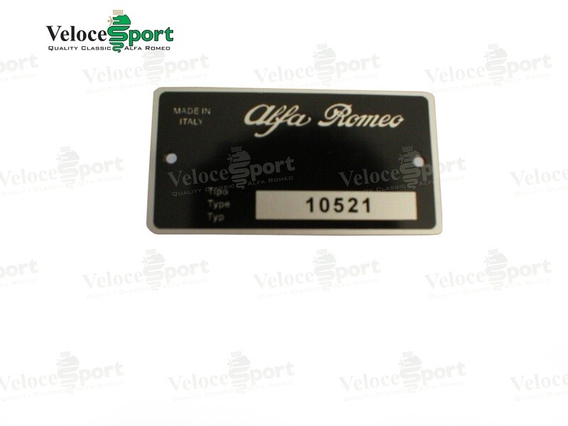 2000 GTV 105.21 Type Plate