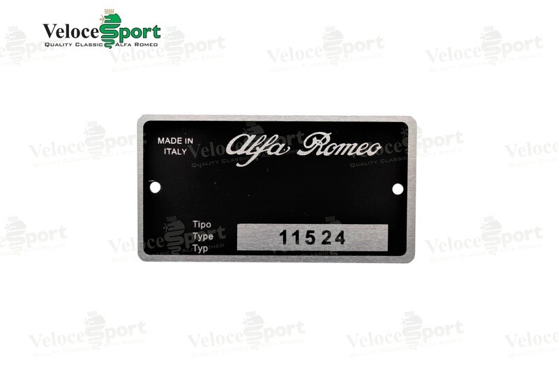 Junior Zagato 115.24 Type Plate