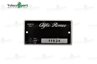 Junior Zagato 115.24 Type Plate