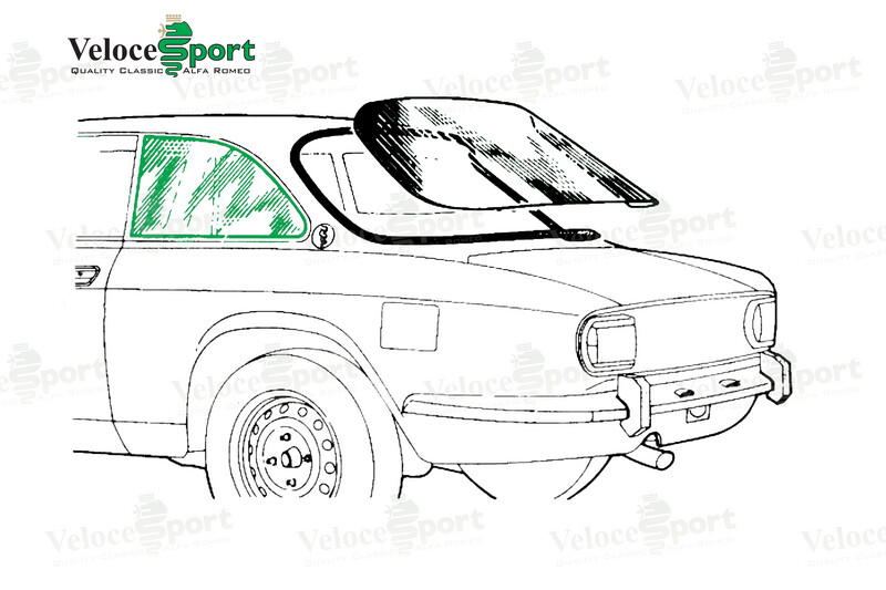 GT/GTV Green Rear Side Window Glass