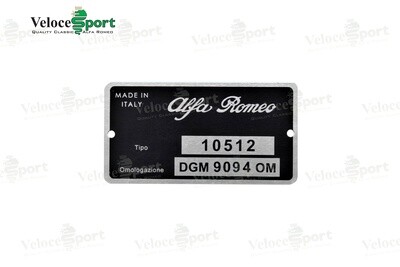 Berlina 2000 105.12 Type Plate