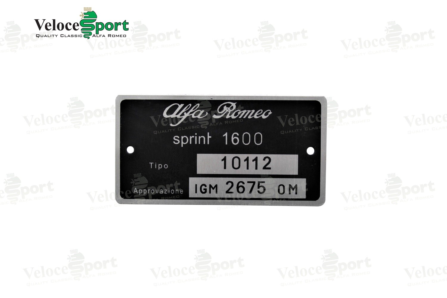 Giulia 1600 Sprint 101.12 Type Plate