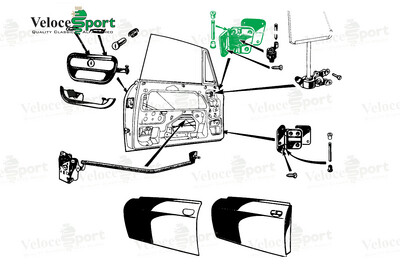 GT/GTV Upper Door Hinge 1964-70, Right Side