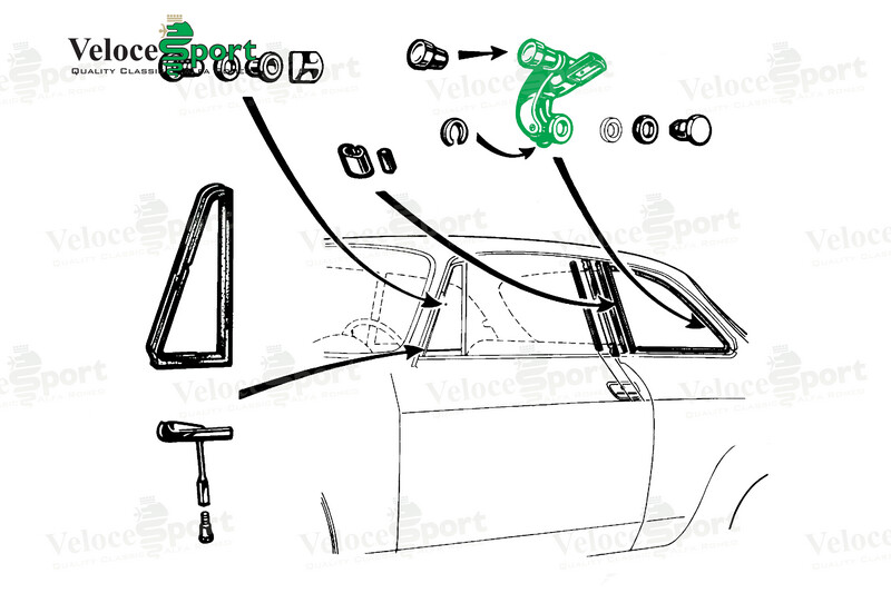 GT/GTV Rear Side Window Catch, Left Side