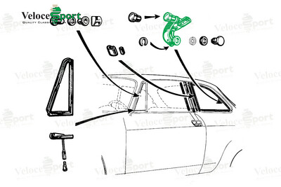 GT/GTV Rear Side Window Catch, Left Side