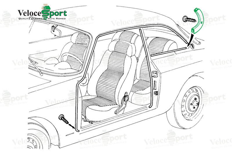 GT/GTV Rear Quarter Window Inner Trim End Piece Cover Set