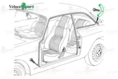 GT/GTV Rear Quarter Window Inner Trim End Piece Cover Set