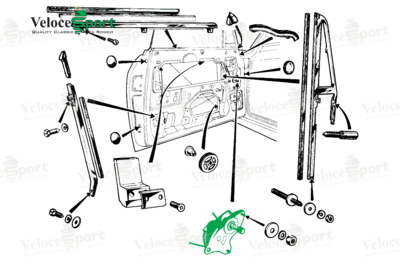 GT/GTV Cable Window Regulator, Right Side