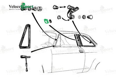 GT/GTV Hinge Clip For Rear Side Window