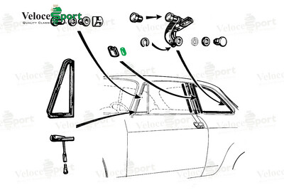 GT/GTV Rubber Hinge Block For Rear Side Window