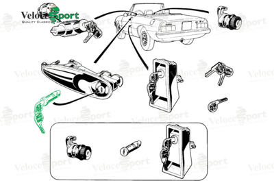 Spider Door Lock Barrel &amp; Key Set
