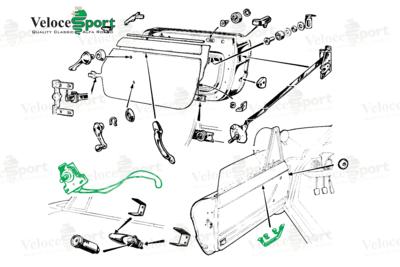 Spider Cable Window Regulator 1970-74, Right Side