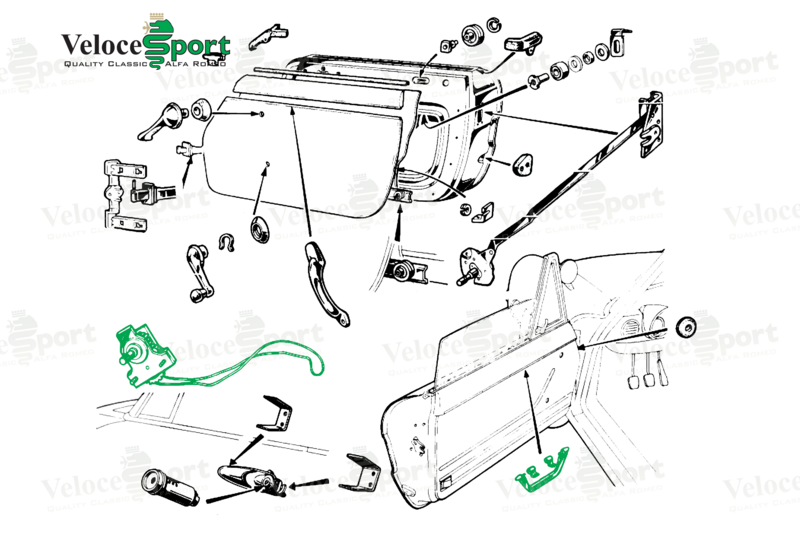 Spider Cable Window Regulator 1984-89, Left Side