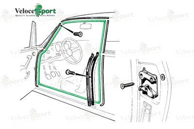 GT/GTV Main Door Rubber Seal, Left Side