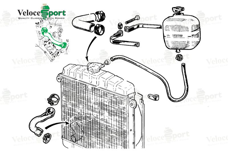 Water Pump 3 Outlet To Inlet Manifold Hose