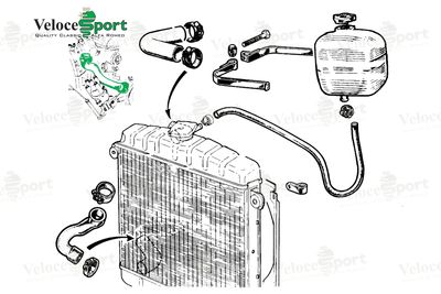 Water Pump 3 Outlet To Inlet Manifold Hose