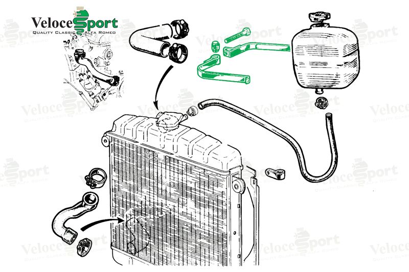 Radiator Expansion Tank 1968 Onward Securing Strap