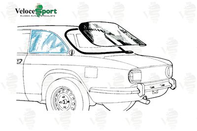 GT/GTV Clear Rear Side Window Glass
