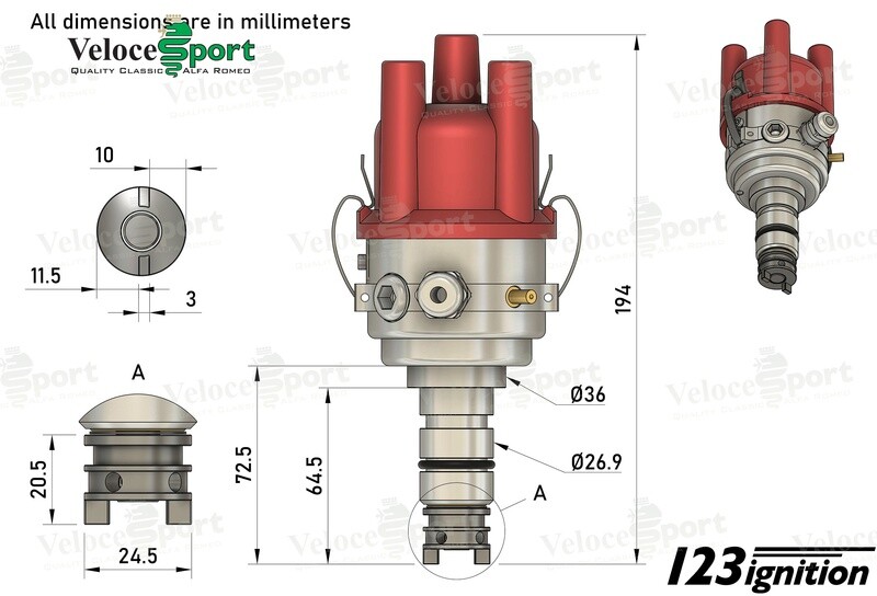 Electronic Distributor By 123 Ignition With Vacuum Advance