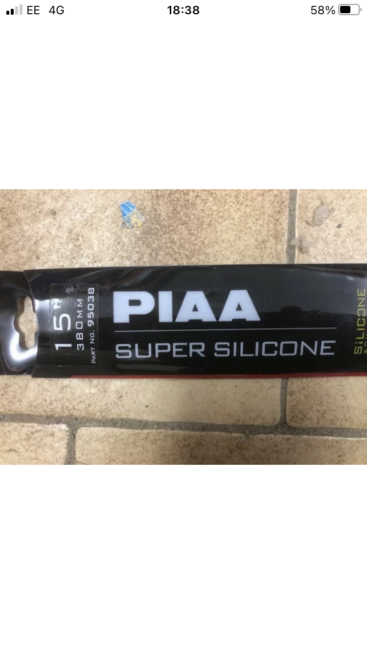 Pair of Piaa 15" 380mm Super Silicone Wiper Blades Pair of Piaa 15" 380mm Super Silicone Wiper Blades