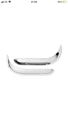 Pr ESCORT MK1 1968-75 Front Chrome 1/4 Bumpers Quarter Bumpers 00605