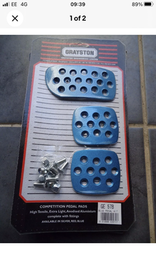 Competition Pedal Pads / Extensions Anodised Blue Red 00382