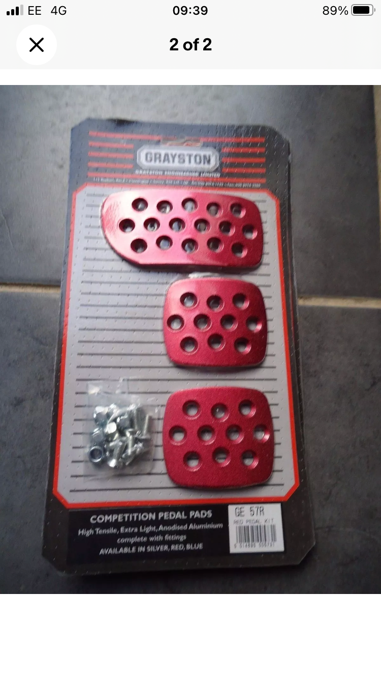 Competition Pedal Pads / Extensions Anodised Blue Red