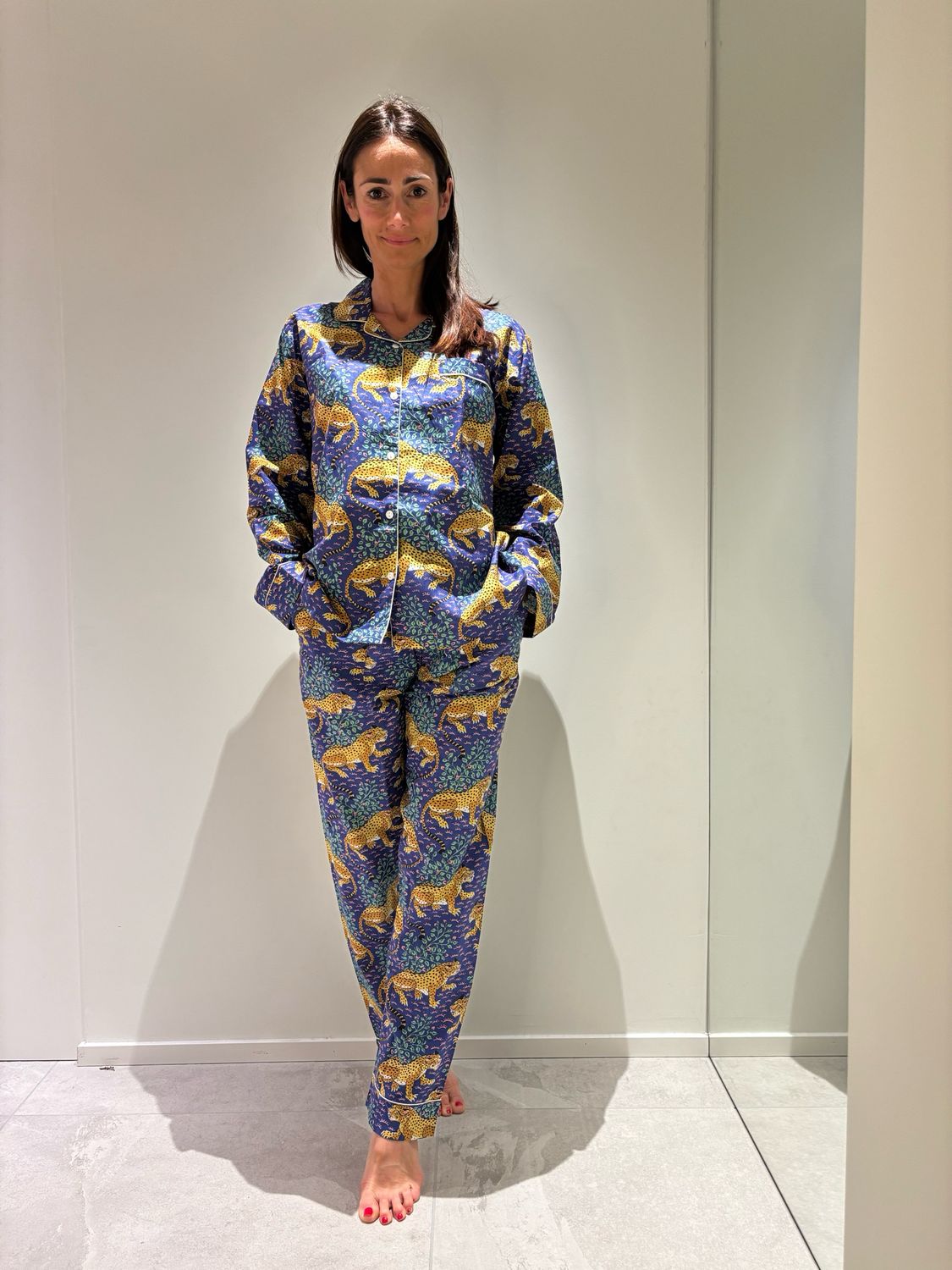 Pigiama ghepardo blu