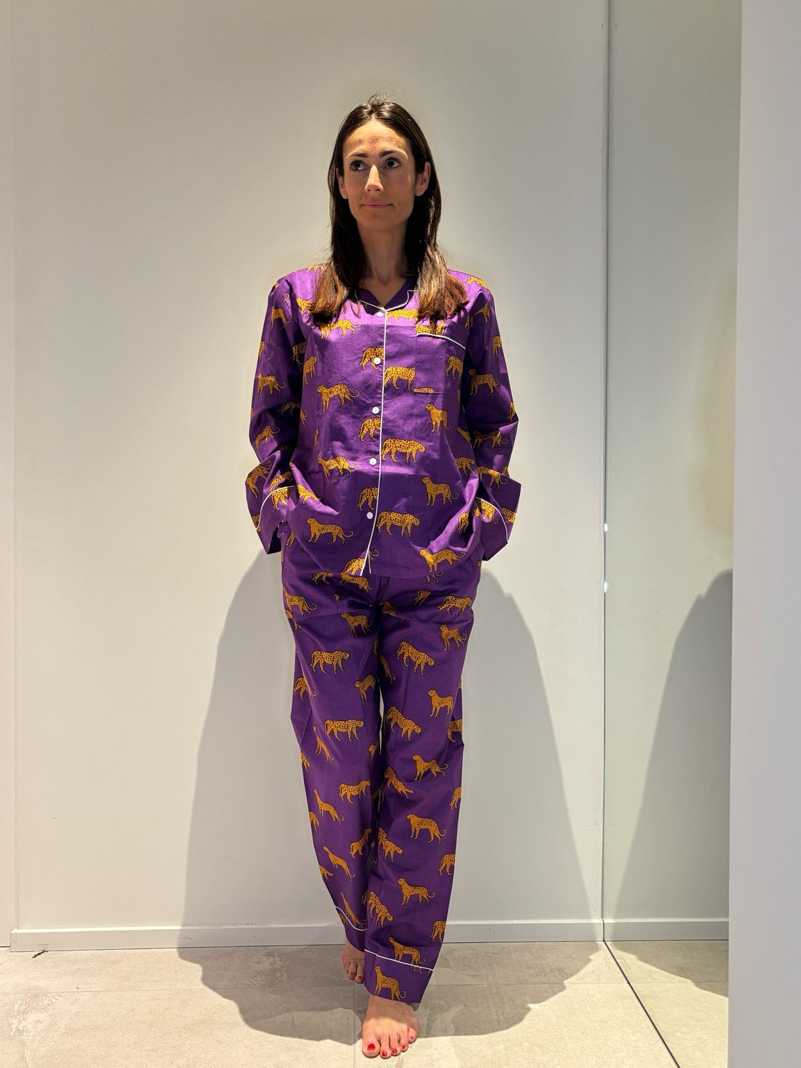 Pigiama ghepardo viola